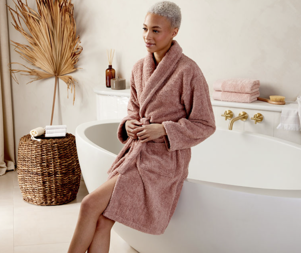 Women's Luxury Terry Towelling Bath Robe, 100% Cotton Dressing Gown. Buy  Now For £15.00.